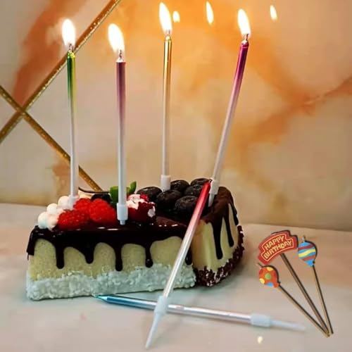 Birthday Balloons Candle Set - Pack of 3 Colorful Wax Candles