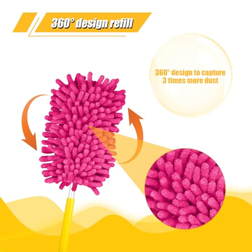 PEUTIER Microfiber Duster Refills - 2 Pack, Rose Red Ceiling Fan Replacements