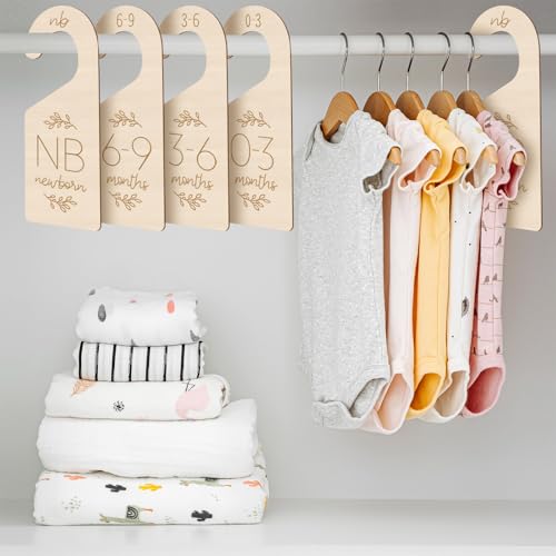 7 Wooden Baby Closet Dividers for Newborn to 24 Months Organizer