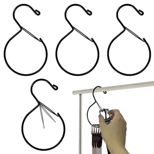 4-Pack Metal Belt Hanger Closet Organizer for Belts, Ties, and Scarves