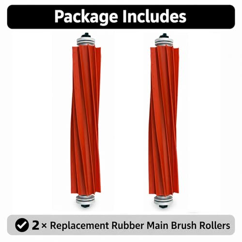 2-Pack Rubber Roller Brush Replacement for Roborock Q Revo & S7 Series