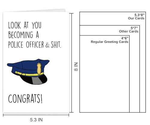 GVMGVM Funny Police Academy Graduation Card for Him & Her - Variation #1