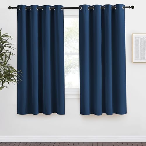 NICETOWN Moroccan Blue Blackout Curtain, 55" W x 57" L - Thermal Insulated