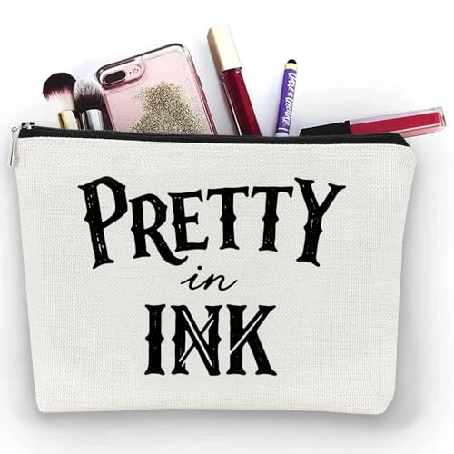 Tattoo Artist Makeup Bag Canvas Travel Wash Pouch Pretty in Ink