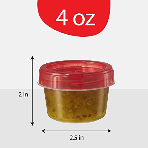 PLASTICPRO 4 oz Food Storage Containers with Twist-On Lids, 6-Pack