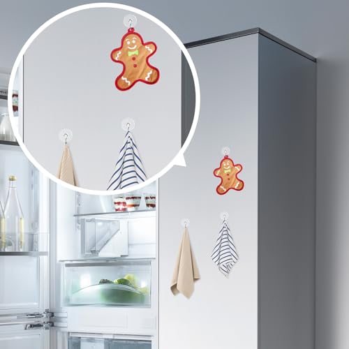 20 Pack Mini Clear Suction Cup Hooks 0.8 Inch with Metal Hooks - Reusable, No Damage