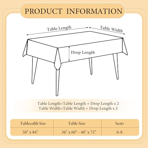 Elegant White & Silver Glitter Tulle Tablecloth 58x84 Inch
