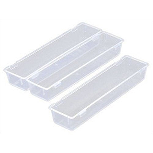 JapanBargain Set of 3 Japanese Connectable Drawer Organizer Trays - Modular Silverware Storage, Kitchen & Office