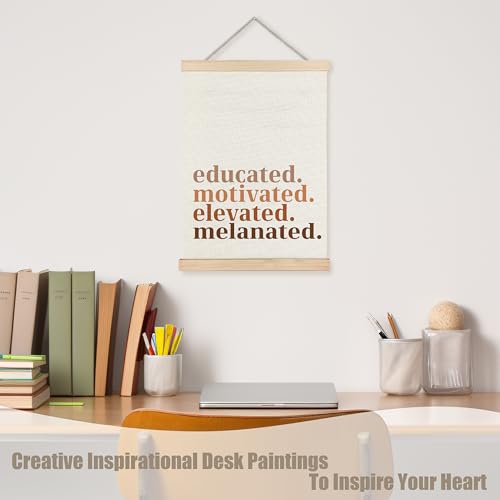Black Girl Magic Wall Art Canvas Print 12x16 Inch - Educated Motivated Elevated Decor