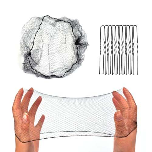 Mesh Hair Nets for Buns and U-Shaped Hair Pins Set for Ballet and Dance