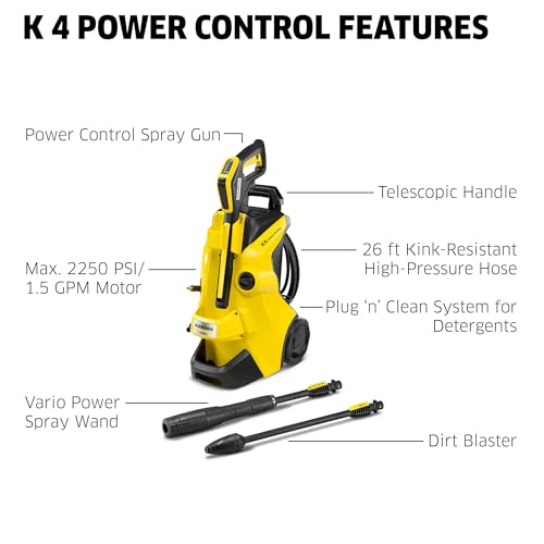 Kärcher K 4 Power Control Pressure Washer, 1900 PSI, 26' Hose