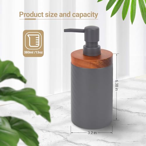 Gray Refillable Hand Soap Dispenser - 380ml Durable & Eco-Friendly