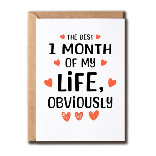 1-Month Anniversary Greeting Card for Boyfriend - Love & Romantic Gift