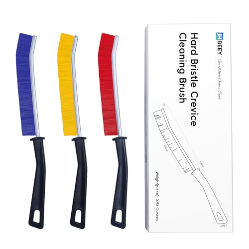 JHBEEY 3 Pack Crevice Cleaning Brushes Hard Bristle Gap & Grout Cleaners