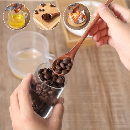 Ouligay 7.8-Inch Long Handle Wooden Mixing Spoons - Set of 2