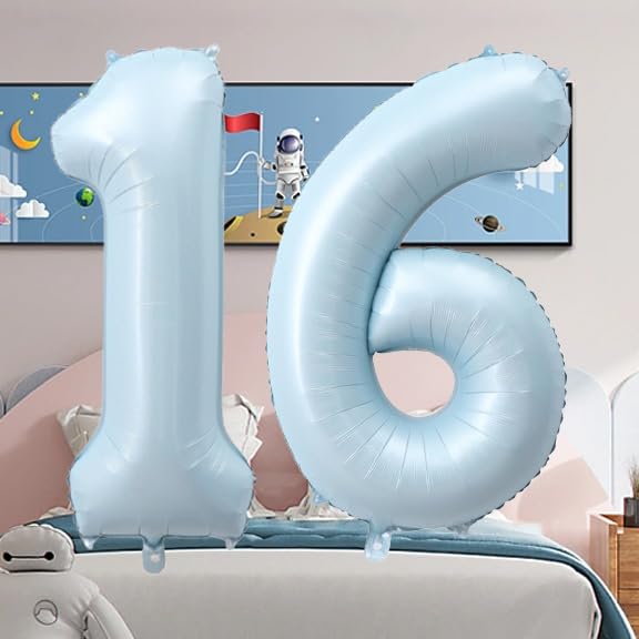 40-Inch Baby Blue Number 15 Foil Balloon for Celebrations