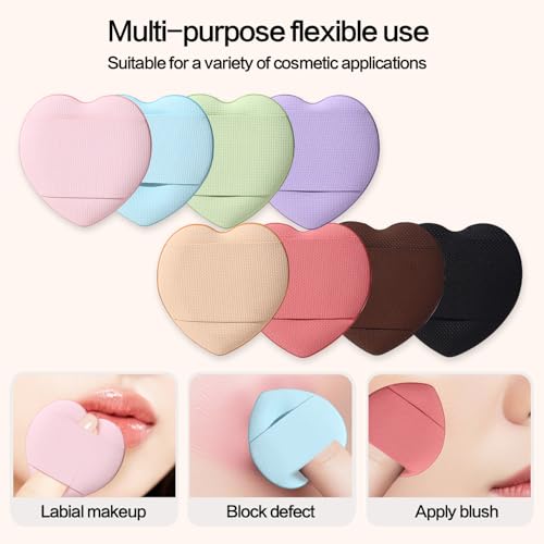 Borvynox Mini Finger Powder Puff 12 Pcs Heart Makeup Sponges
