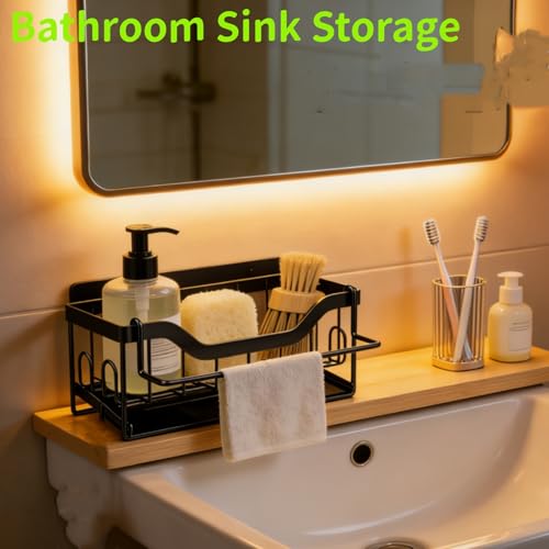 VILCEN Stainless Steel Kitchen Sink Organizer with Drain Tray
