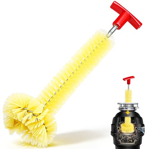 Ferrochef 12'' Garbage Disposal Cleaner Brush - Stiff Bristles for Easy Drain Cleaning