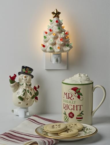 Lenox Treasured Traditions Tree Porcelain Night Light - Christmas Holiday Decor
