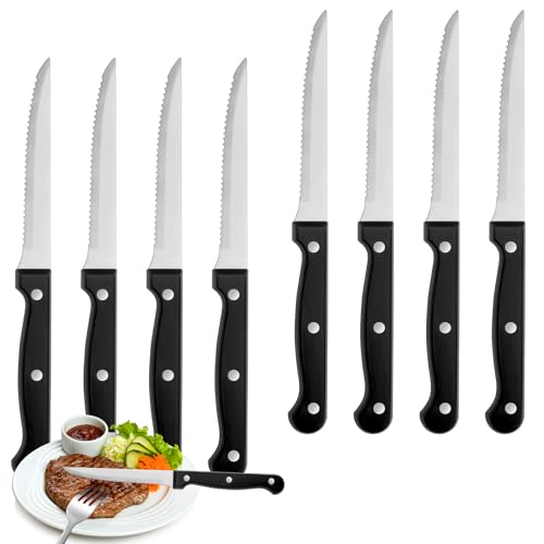 WISKEMA 8-Piece Steak Knife Set - High-Carbon Stainless Steel