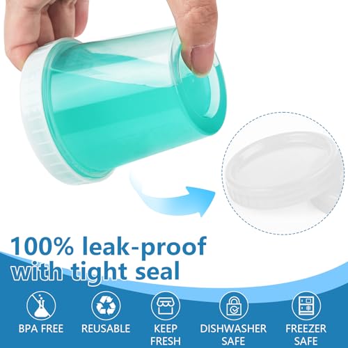 XSEINO 24 Pack 4 Oz Transparent Freezer Storage Containers with Lids - BPA Free, Leakproof, Microwave Safe