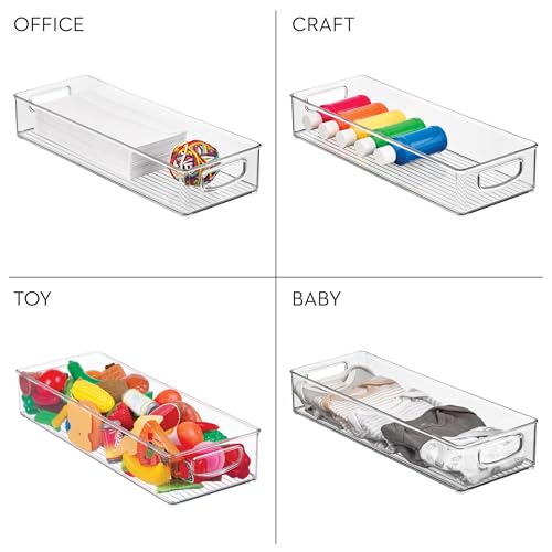 iDesign Slim Extra Long Clear Storage Bin, Stackable Pantry Organizer, 2-Pack