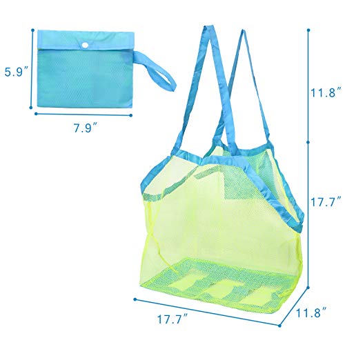 Meejaa Mesh Beach Bag - Large Foldable Toy Storage Tote for Kids