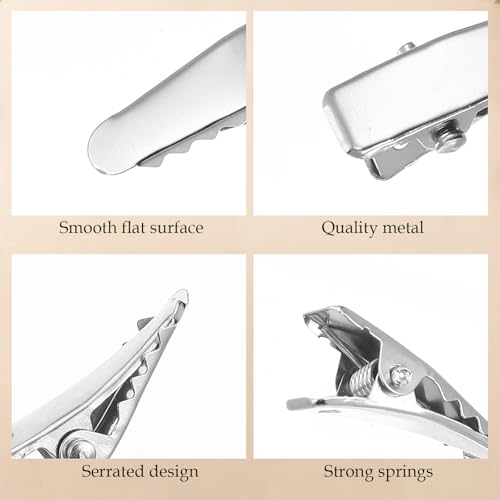 100pcs Small Metal Alligator Hair Clips Silver for DIY Crafts and Hair Bows