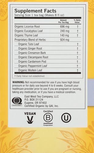 Yogi Tea Breathe Deep Herbal Tea, Support Respiratory Health, 32 Count