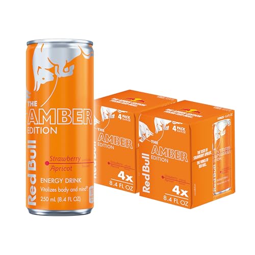 Red Bull Amber Edition Energy Drink, Strawberry Apricot - 8 Pack