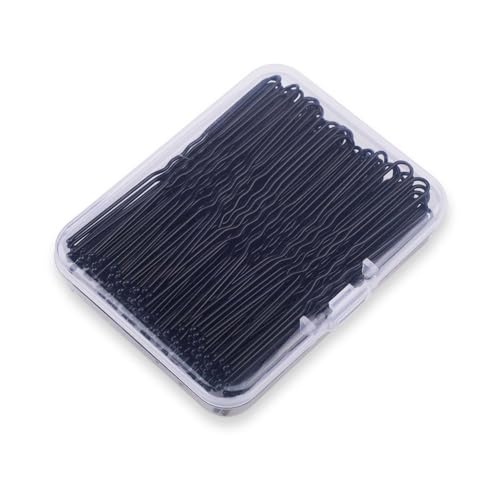 Giofumi 2.8 Inch U Shaped Hair Pins, Black Bobby Pins for Buns (100 Count)