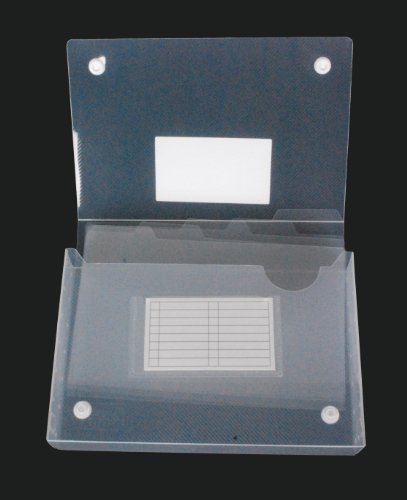 Filexec 5x8 Index Card Case, Clear, Pack of 2 with Dividers