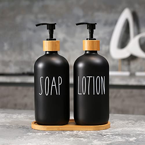 MOMEEMO Bamboo Soap Dispenser Pump Replacement Black 2-Pack for MOMEEMO Dispensers