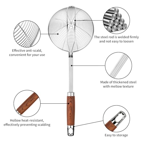 ChefBee 5.3" Stainless Steel Spider Strainer for Frying & Pasta