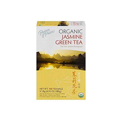 Prince of Peace Organic Jasmine Green Tea, 100 Tea Bags (Pack of 2)