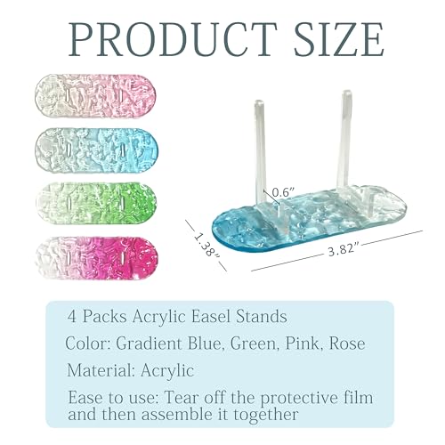 4 Pack Acrylic Easel Stands - Gradient Ripple Display Holders