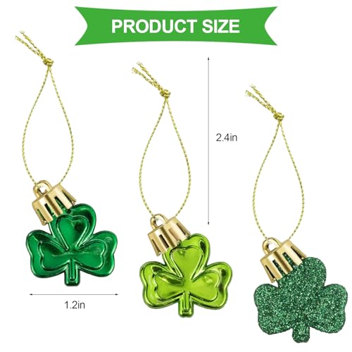 36Pcs St. Patrick's Day Shamrock Ornaments Set for Tree Decor