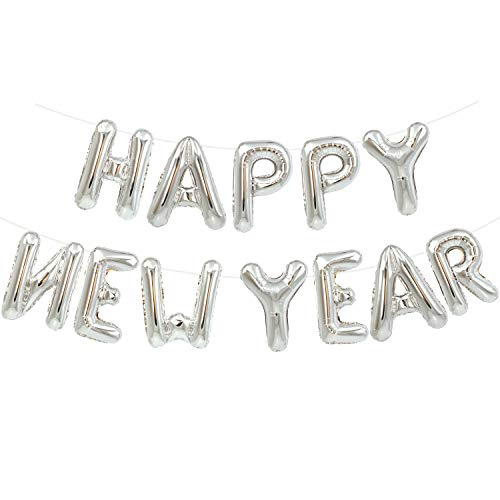 TONIFUL Happy New Year Balloons - 16 Inch Mylar Foil Banner for 2025