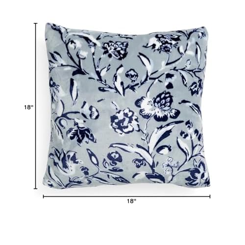 Vera Bradley Women's Decorative Throw Pillow With Removeable Hypoallergenic Insert, Perennials Gray, One Size