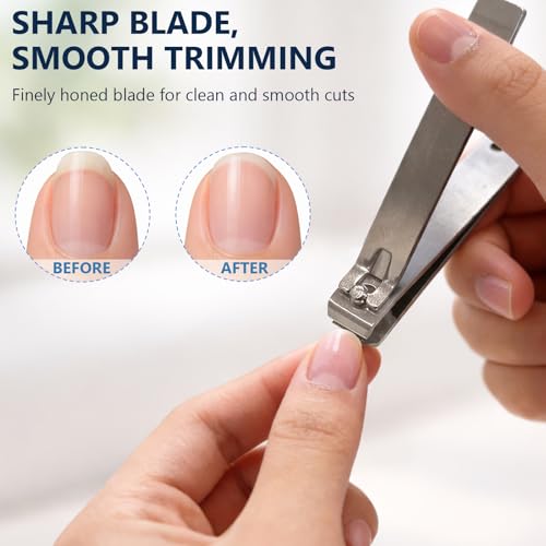 Heavy-Duty Straight-Edge Nail Clippers 2-Piece Set for Thick Nails