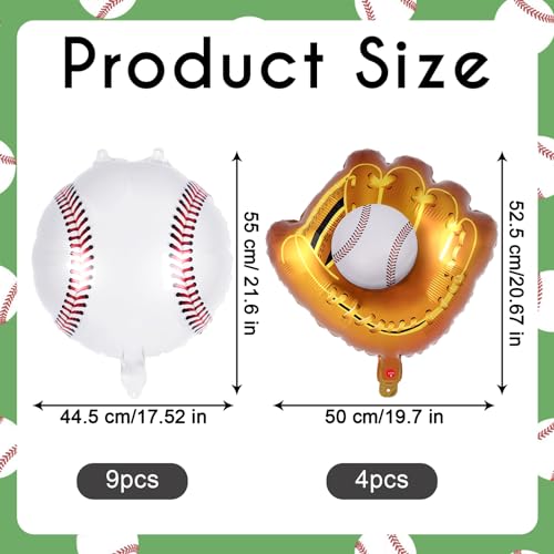13 Pcs Baseball Foil Balloons - 20 Inch Party Decorations