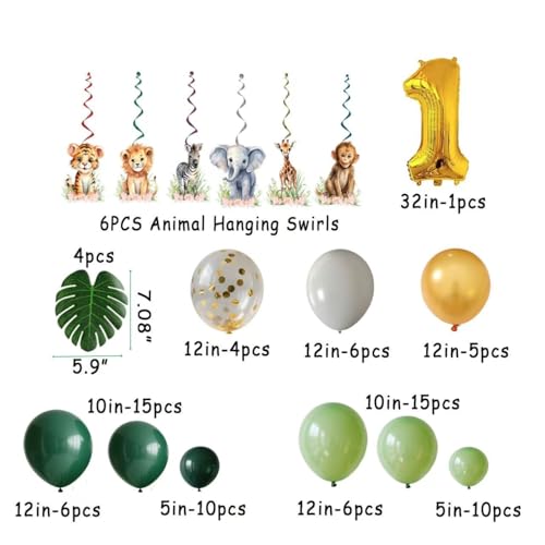 Jungle Safari Party Decorations Set for 1st Birthday