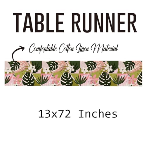 Multicolored Lovely Modern Palm Leaves Table Runner 13x72 Inch for Dining & Events