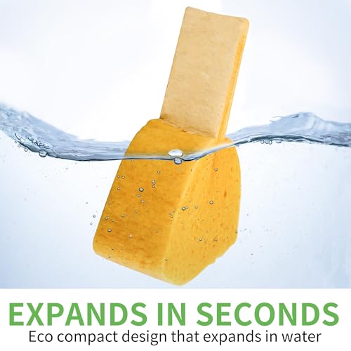 Yellow 4 Pack Compostable Thicker Pop-Up Dish Sponges Non-Scratch Plant-Based