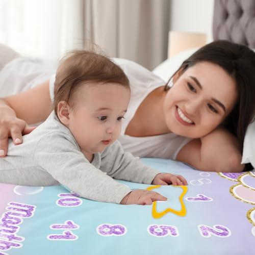 Pink Mermaid Scale Baby Milestone Blanket - Soft Photography Backdrop 60x40