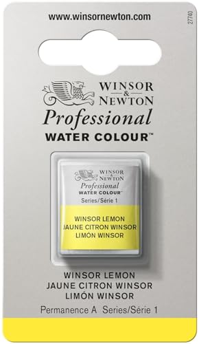 Winsor & Newton Professional Watercolor Half Pan - Winsor Lemon, Vibrant Colors