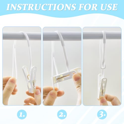 30 Pack Laundry Clips with Rope Hangers - Multi-Purpose Clothes & Towel Organizer