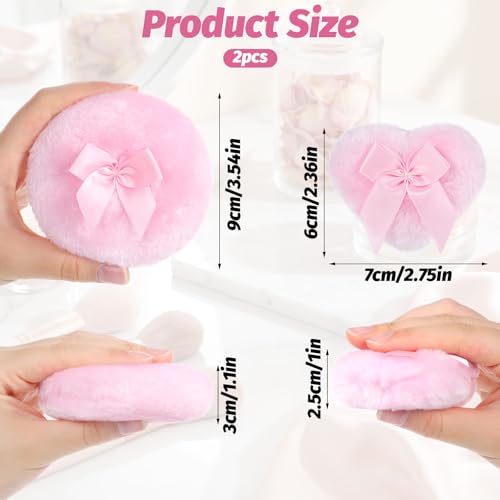 Large Fluffy Powder Puff Set Soft Washable Body and Face Puffs