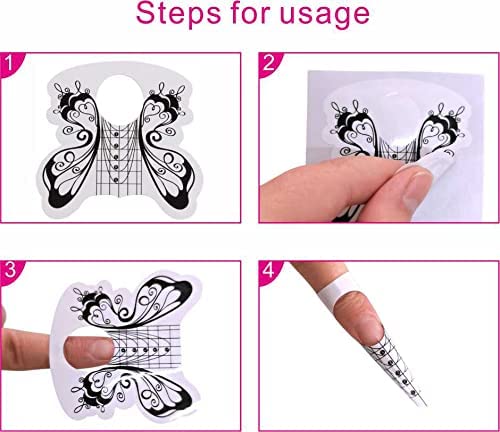 VNC 200 Pcs Nail Form Guide Stickers for Acrylic and UV Gel Extensions